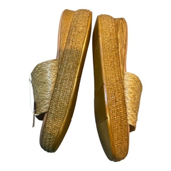 Simona Rossi Shoes Womens Size 9Leather Woven Platform Slide Sandals - Picture 7 of 11